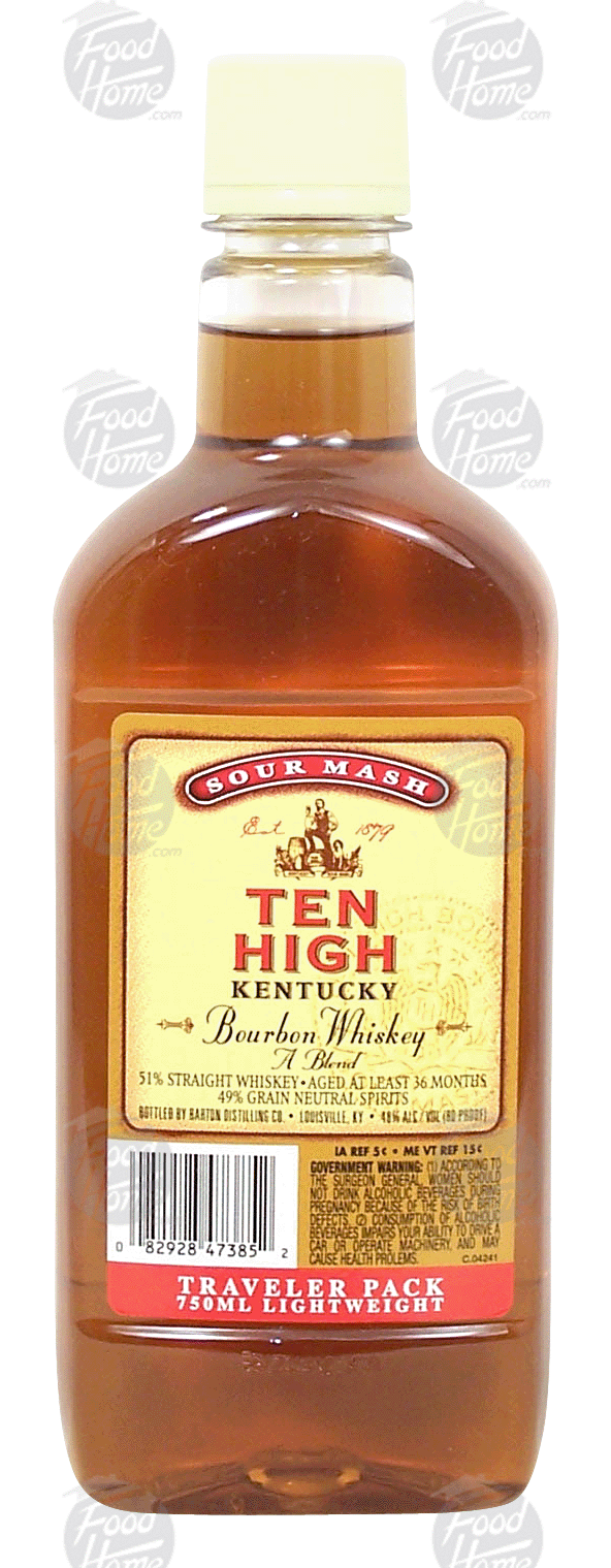 Ten High Sour Mash kentucky bourbon whiskey, a blend, 40% alc. by vol. Full-Size Picture